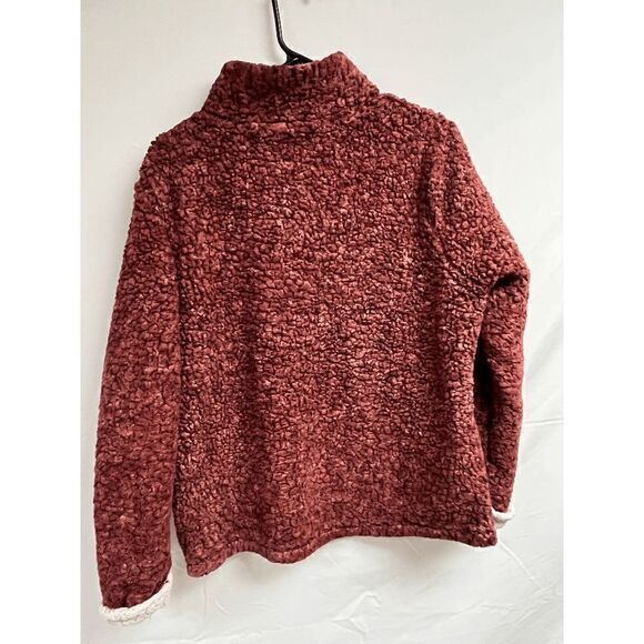 Weatherproof Vintage Womens Frosty Tipped Sherpa 1/4 Zip Sweater Red Size Medium - Picture 5 of 7